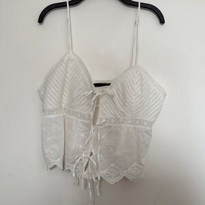 Zara White Lace Camisole Top